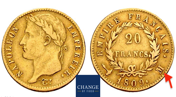 Pièce de 20 Francs Napoléon 1er, Empire Français